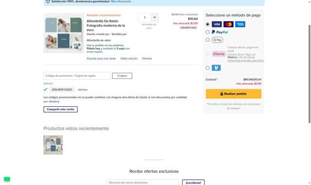 Zazzle checkout page showing Zazzle promo code box | Screenshot taken by SimplyCodes community member on Aug 29, 2025