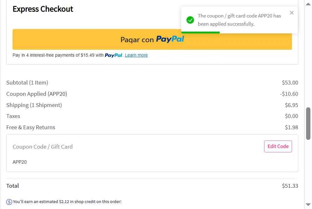 Zeal Boutique checkout page showing Zeal Boutique coupon code box | Screenshot taken by SimplyCodes community member on Jan 18, 2026
