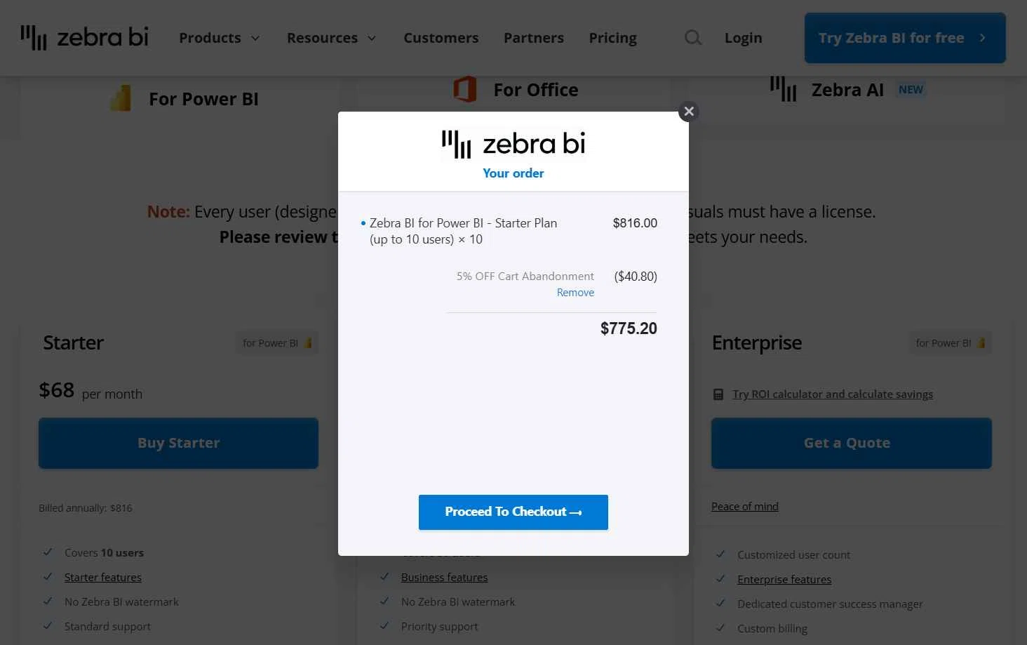 Zebra BI checkout page showing Zebra BI promo code box | Screenshot taken by SimplyCodes community member on Dec 26, 2025