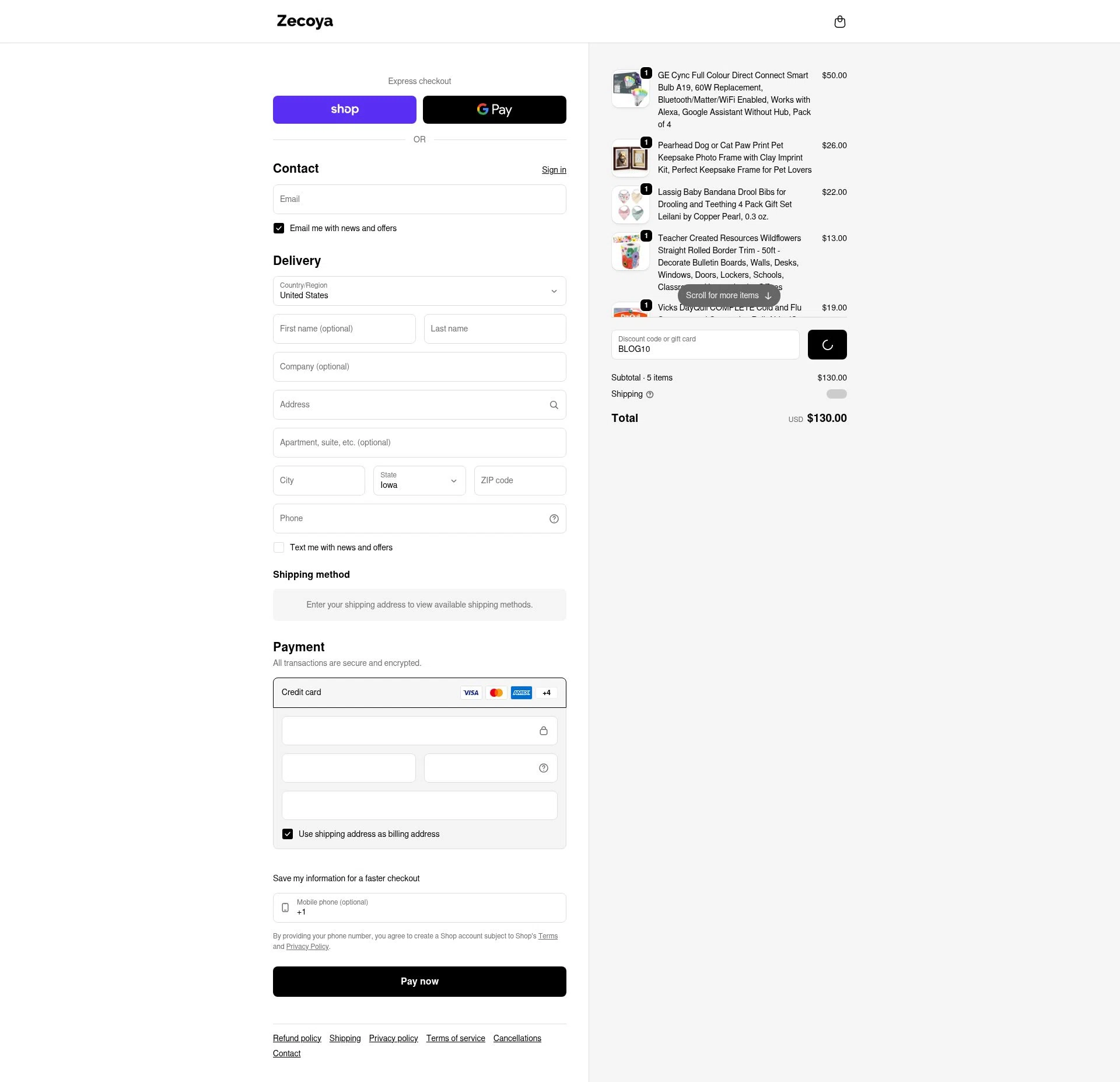 Zecoya checkout page showing Zecoya coupon code box | Screenshot taken by SimplyCodes community member on Jan 18, 2026