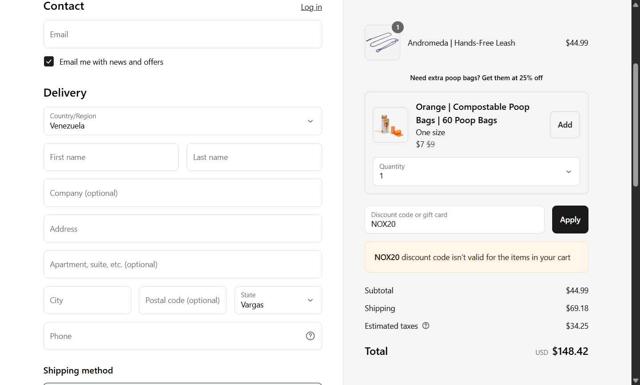 Zee Dog checkout page showing Zee Dog discount code box | Screenshot taken by SimplyCodes community member on Sep 2, 2025
