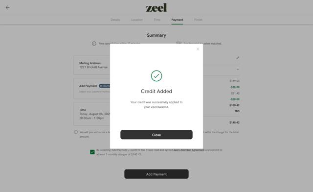 Zeel checkout page showing Zeel promo code box | Screenshot taken by SimplyCodes community member on Aug 24, 2025