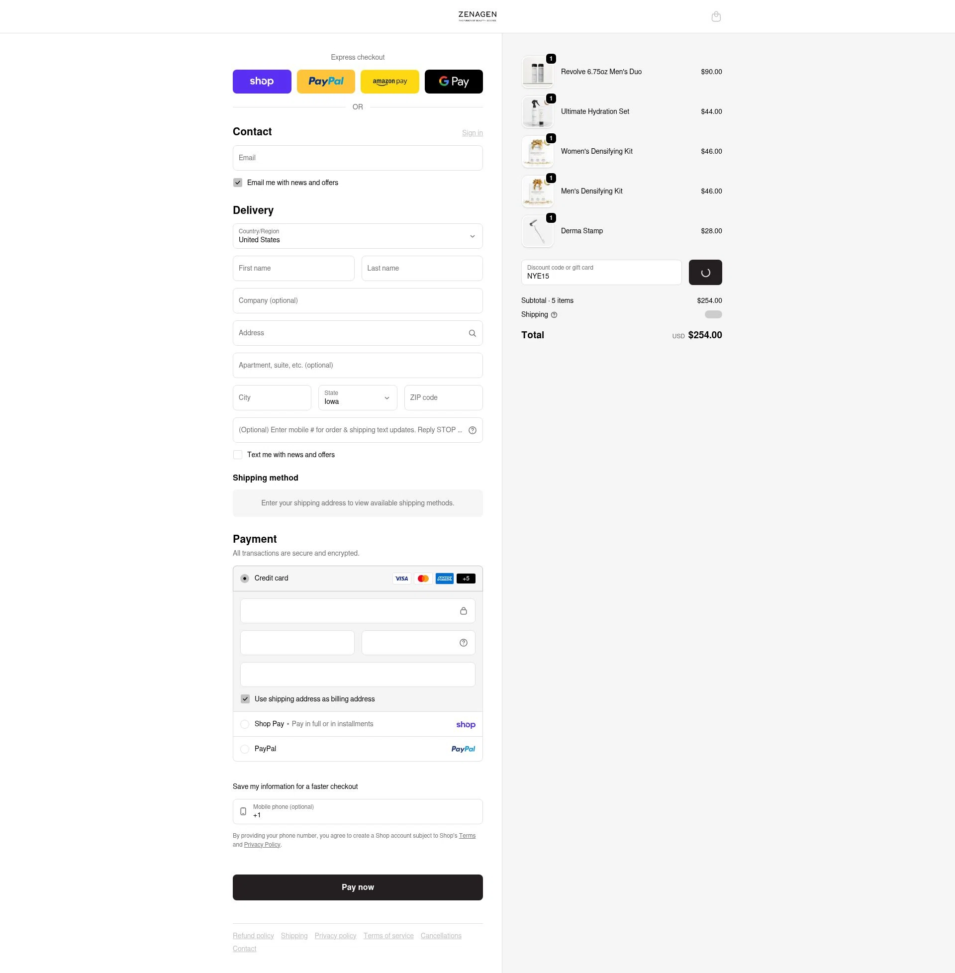 Zenagen checkout page showing Zenagen coupon code box | Screenshot taken by SimplyCodes community member on Feb 4, 2026