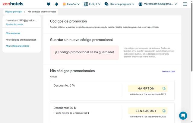 ZenHotels checkout page showing ZenHotels promo code box | Screenshot taken by SimplyCodes community member on Aug 26, 2025