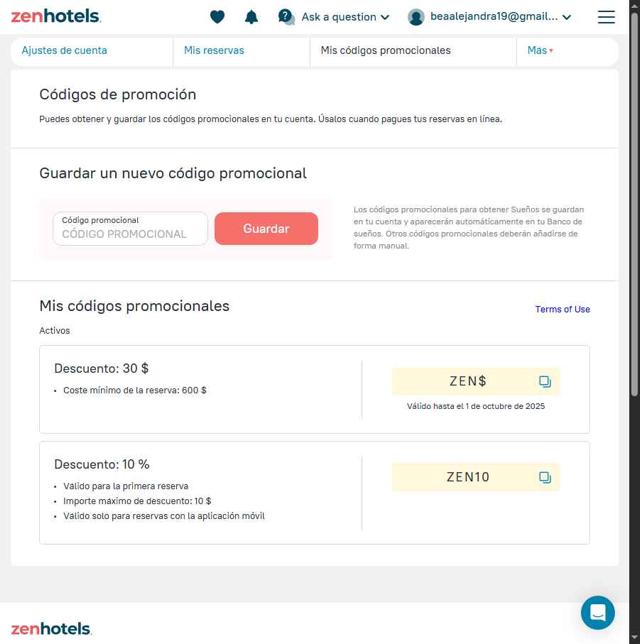 ZenHotels checkout page showing ZenHotels promo code box | Screenshot taken by SimplyCodes community member on Sep 5, 2025