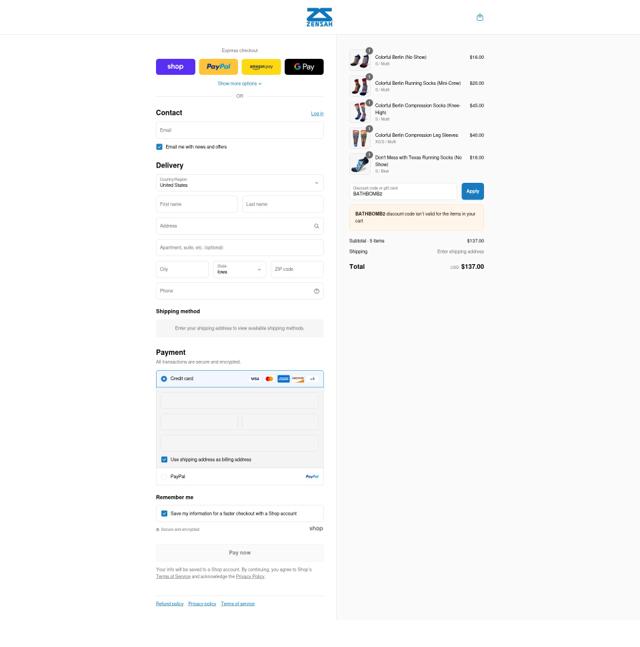 Zensah checkout page showing Zensah promo code box | Screenshot taken by SimplyCodes community member on Sep 9, 2025