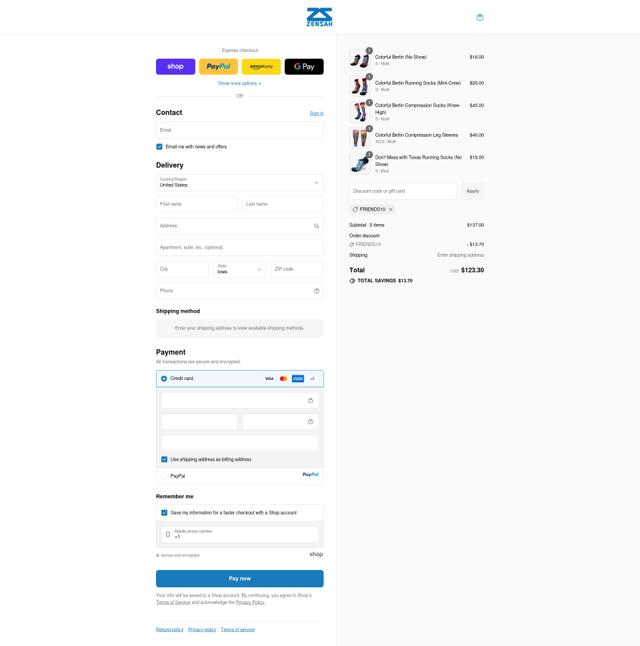 Zensah checkout page showing Zensah promo code box | Screenshot taken by SimplyCodes community member on Sep 12, 2025