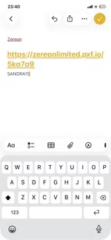 Zerean coupon verification screenshot