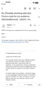 Zerean coupon verification screenshot