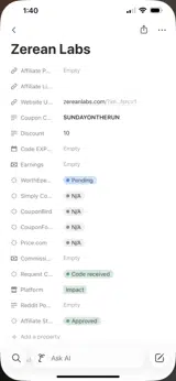 Zerean coupon verification screenshot