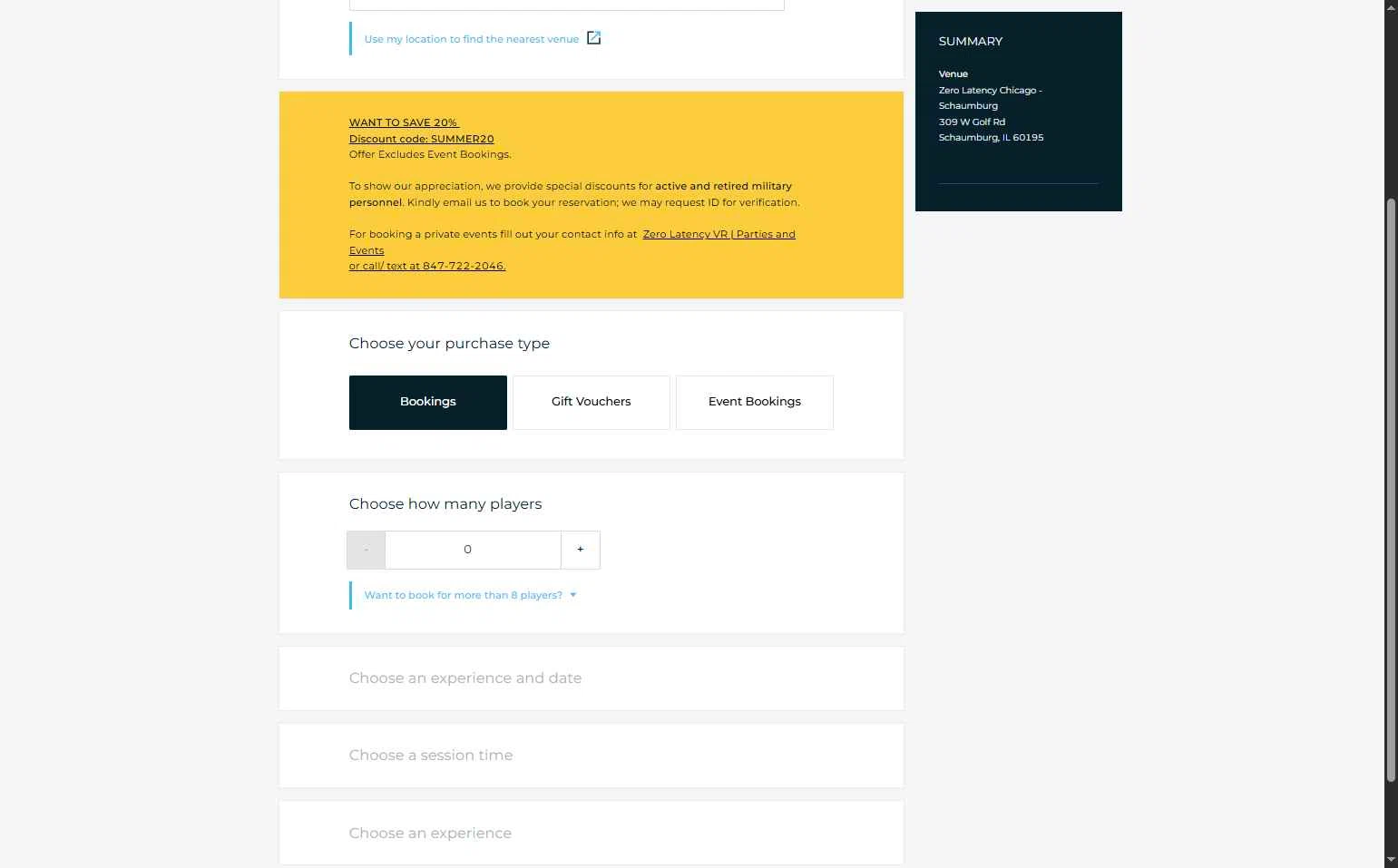 Zero Latency VR checkout page showing Zero Latency VR promo code box | Screenshot taken by SimplyCodes community member on Jul 22, 2025