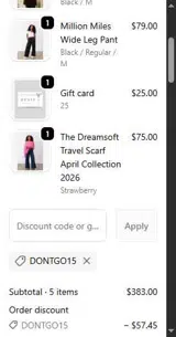 DONTGO15 coupon verification screenshot