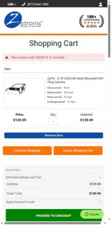 BACK15 coupon verification screenshot