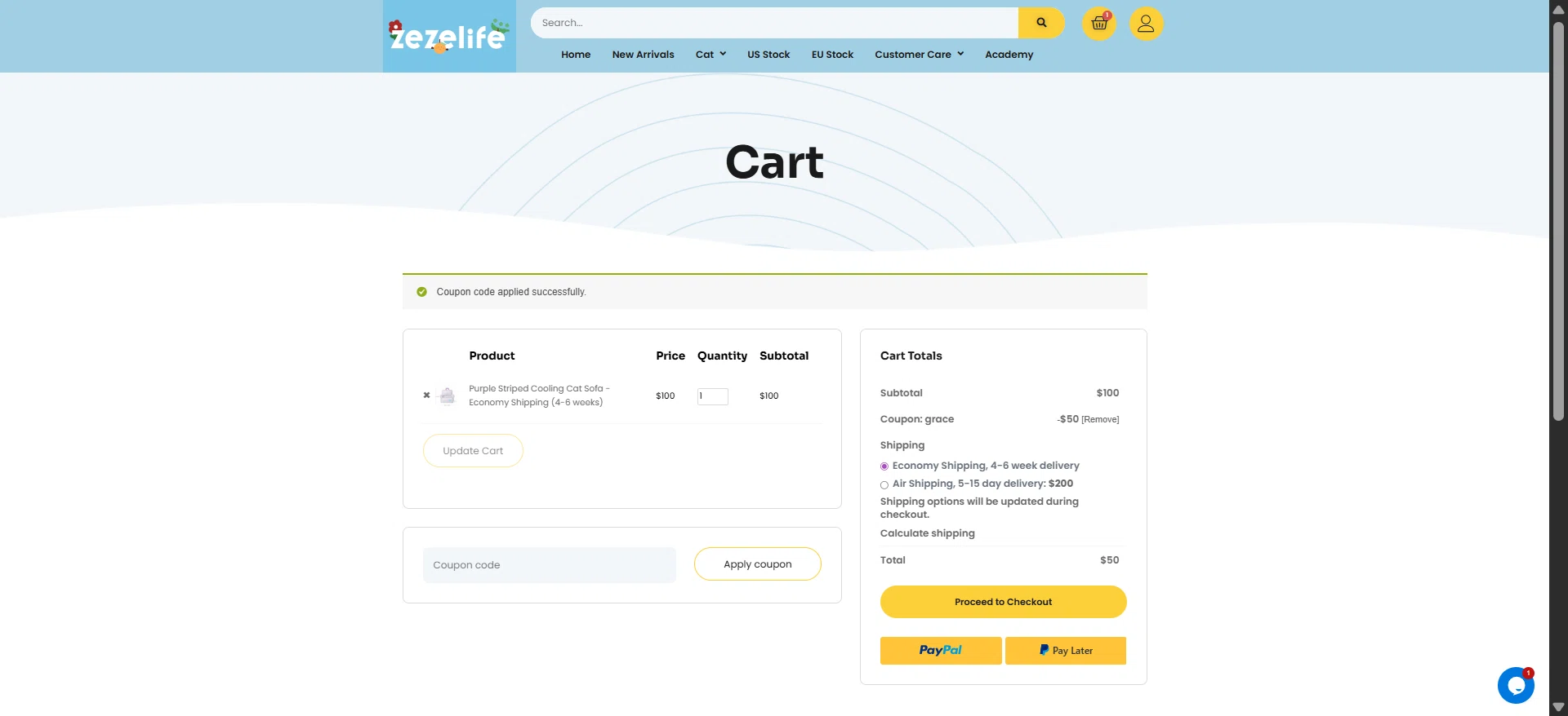 ZezeLife promo code screenshot showing code GRACE applied at ZezeLife checkout page. Uploaded by SimplyCodes community member RoyalSentinel2183 on Jun 20, 2026