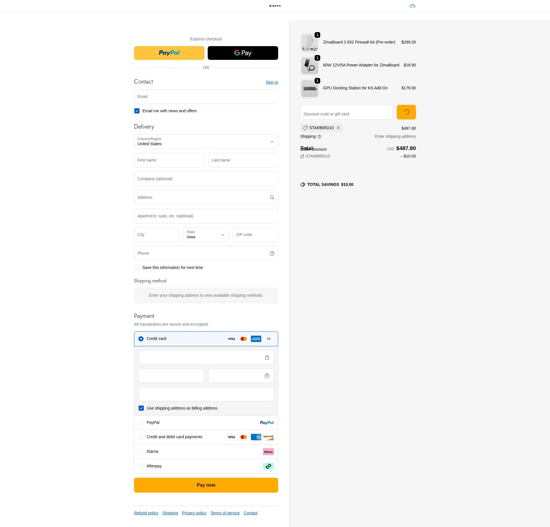 ZimaBoard checkout page showing ZimaBoard discount code box | Screenshot taken by SimplyCodes community member on Jan 3, 2026
