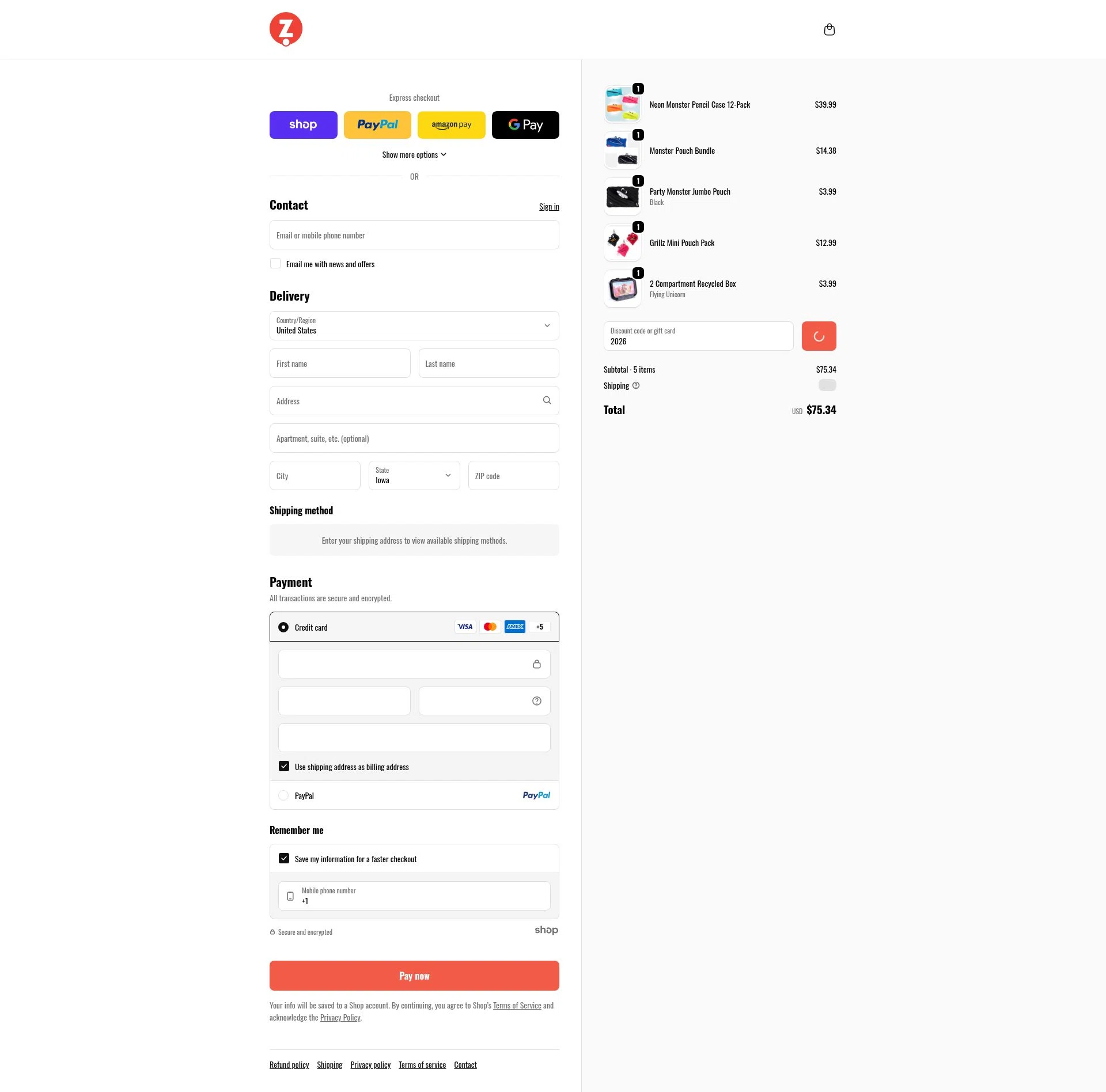 ZIPIT checkout page showing ZIPIT promo code box | Screenshot taken by SimplyCodes community member on Jan 28, 2026
