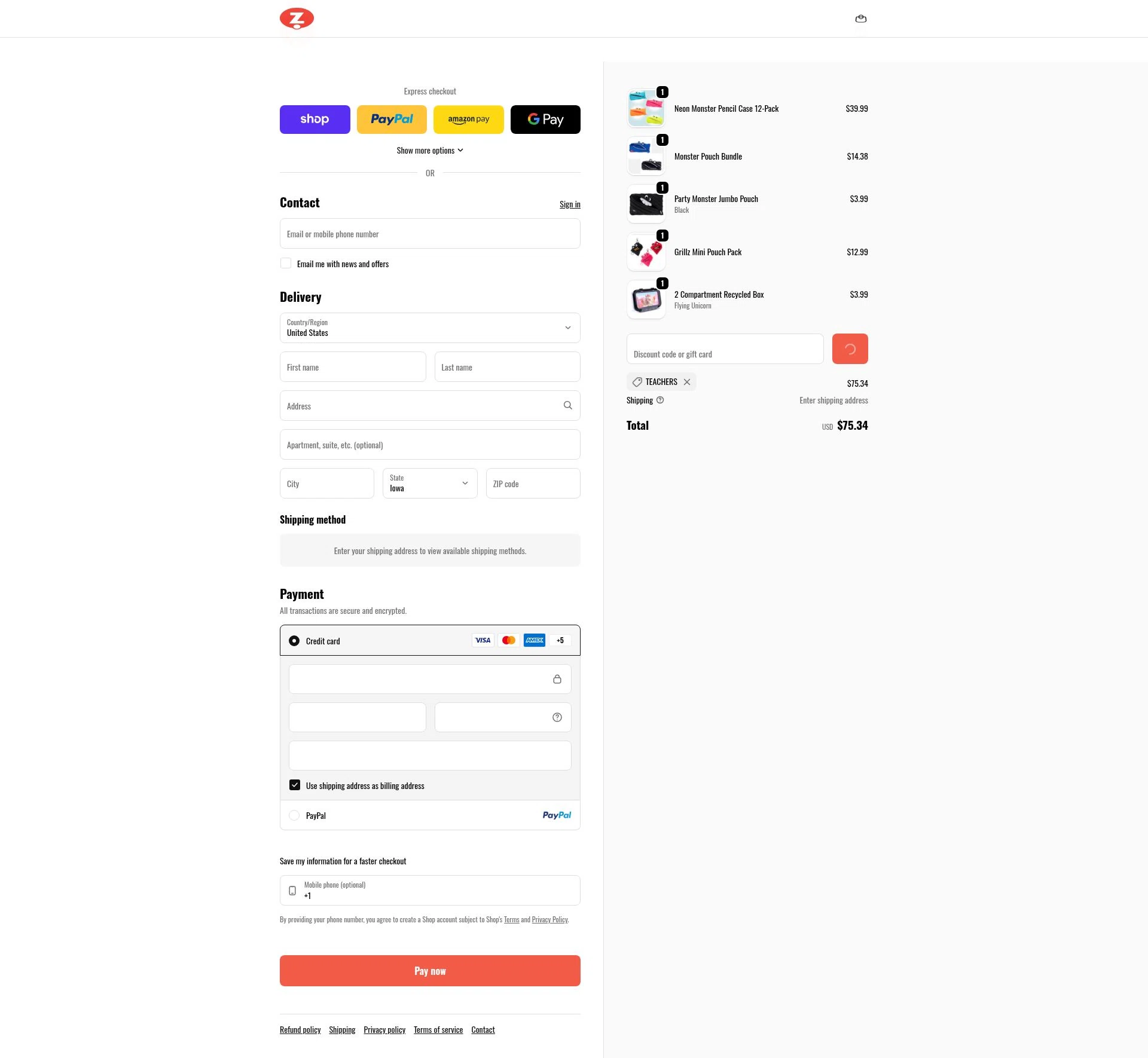 ZIPIT checkout page showing ZIPIT promo code box | Screenshot taken by SimplyCodes community member on Feb 6, 2026