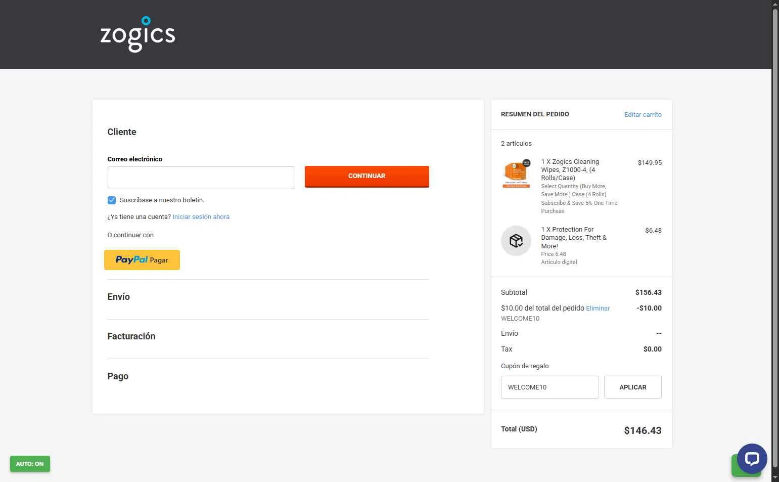 Zogics checkout page showing Zogics promo code box | Screenshot taken by SimplyCodes community member on Dec 10, 2025