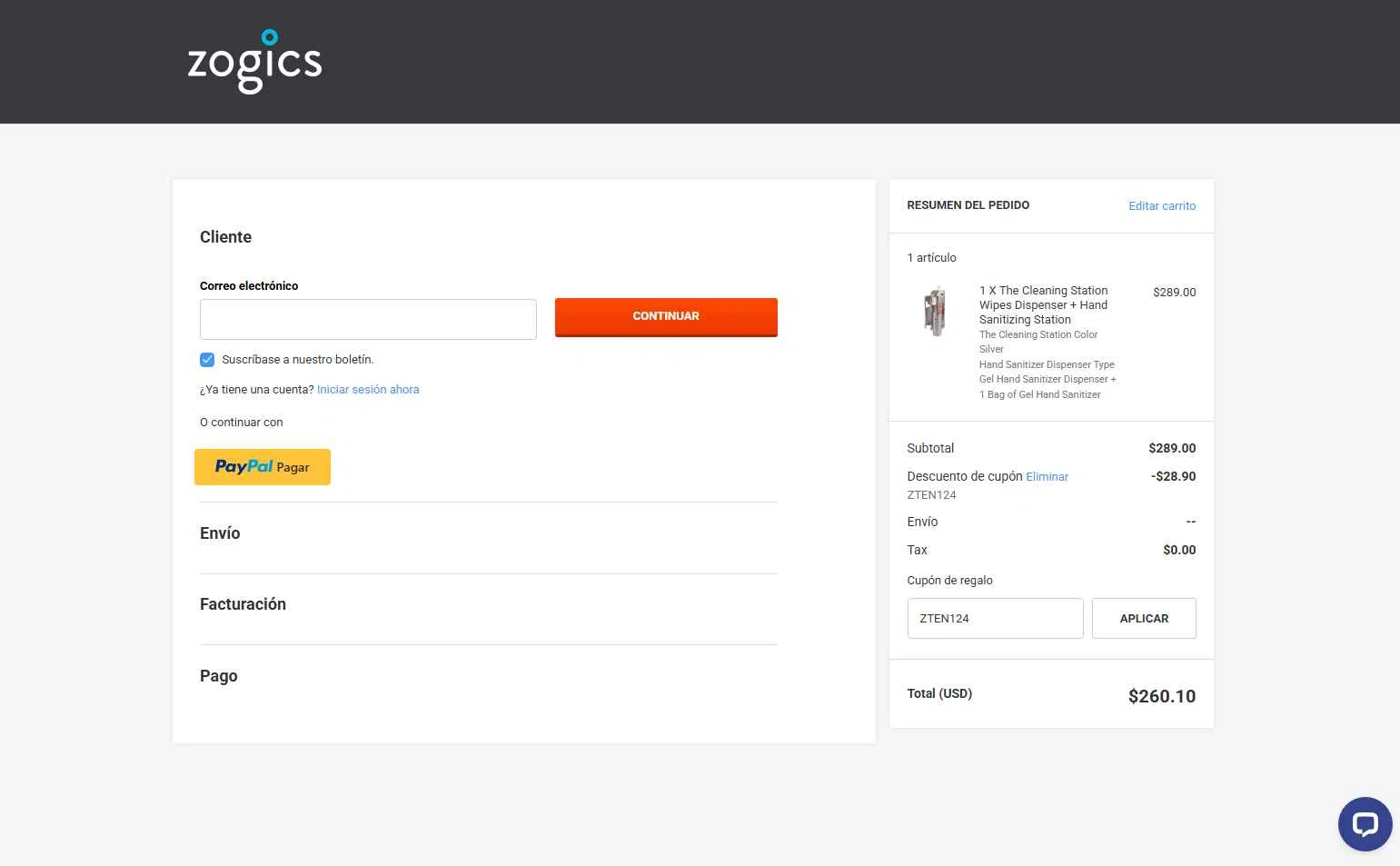Zogics checkout page showing Zogics promo code box | Screenshot taken by SimplyCodes community member on Dec 22, 2025