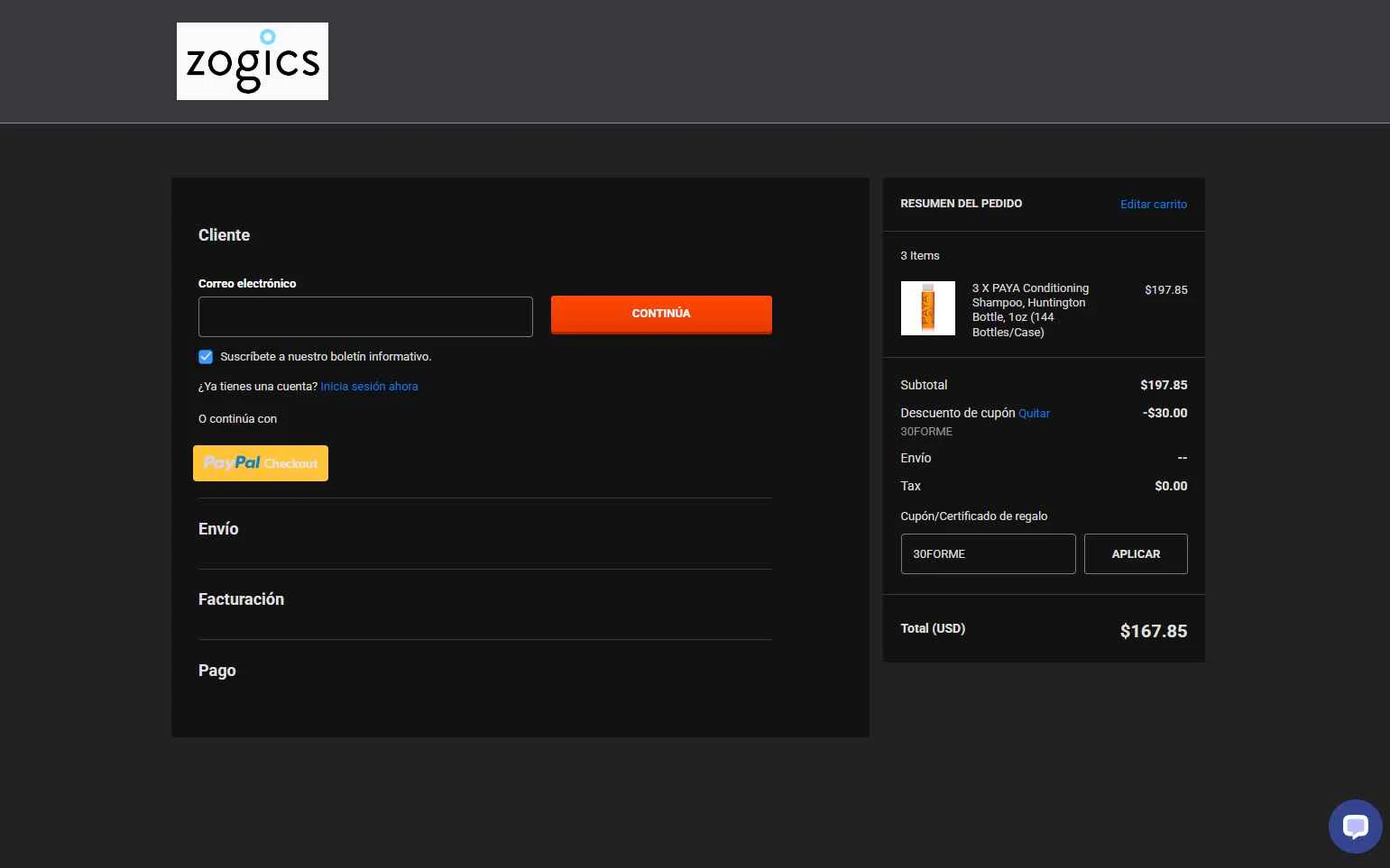 Zogics checkout page showing Zogics promo code box | Screenshot taken by SimplyCodes community member on Dec 22, 2025