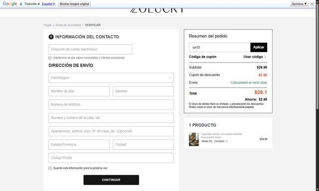 Zolucky checkout page showing Zolucky discount code box | Screenshot taken by SimplyCodes community member on Sep 12, 2025