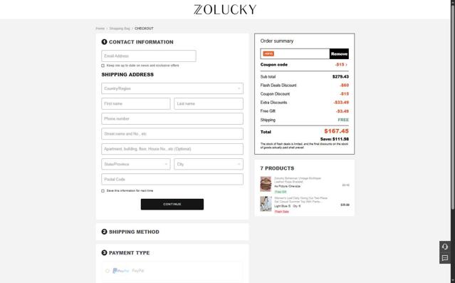 Zolucky checkout page showing Zolucky discount code box | Screenshot taken by SimplyCodes community member on Aug 27, 2025