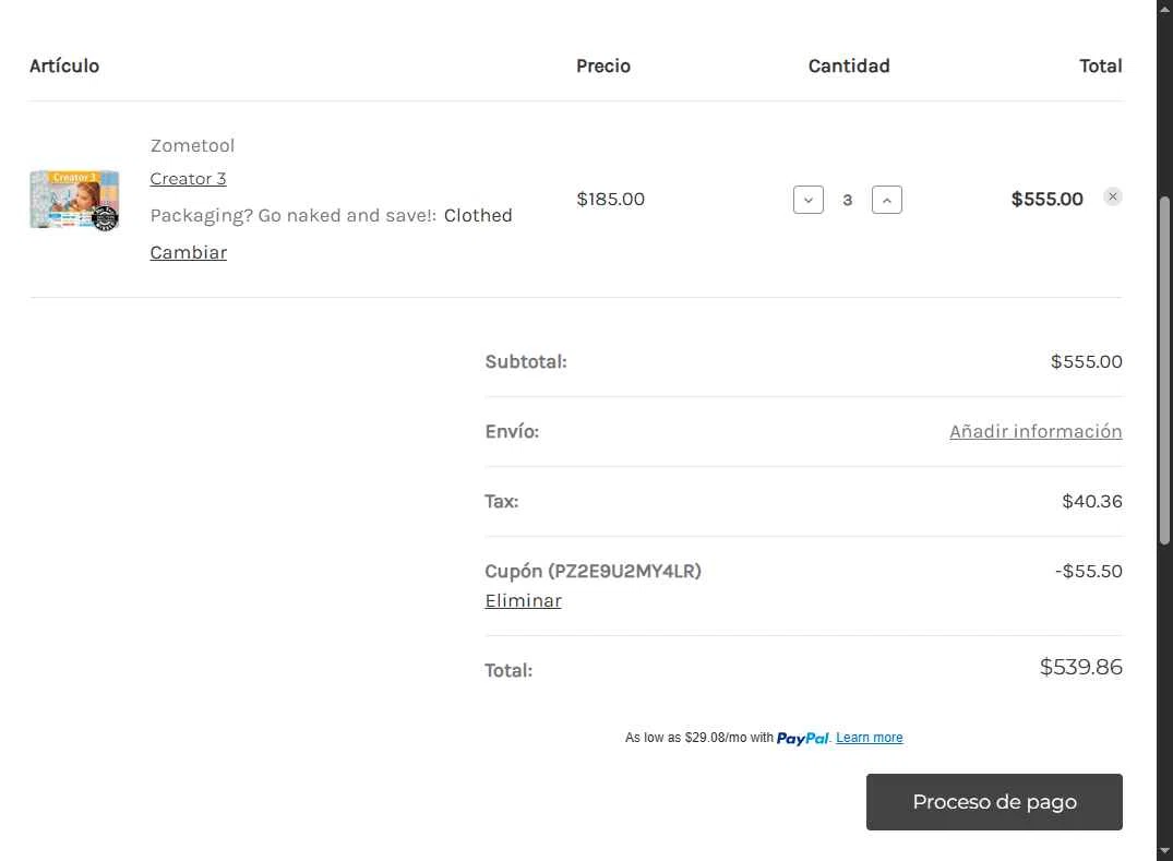 Zometool checkout page showing Zometool promo code box | Screenshot taken by SimplyCodes community member on Oct 20, 2025