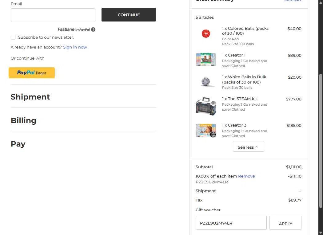 Zometool checkout page showing Zometool promo code box | Screenshot taken by SimplyCodes community member on Aug 23, 2025