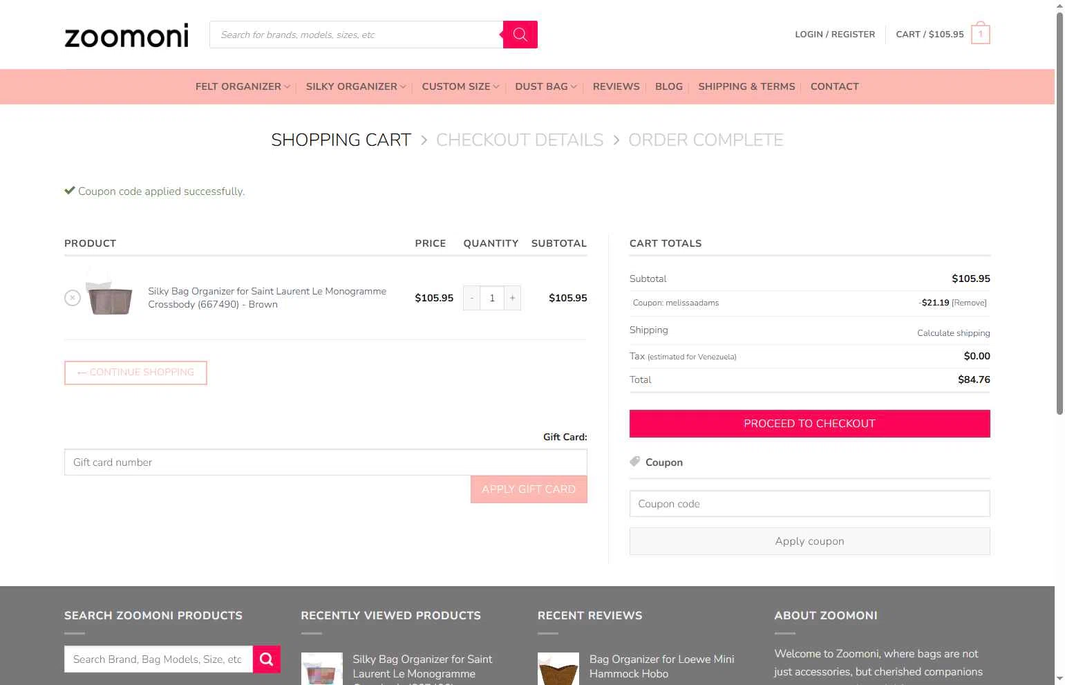 Zoomoni checkout page showing Zoomoni coupon code box | Screenshot taken by SimplyCodes community member on Feb 4, 2026