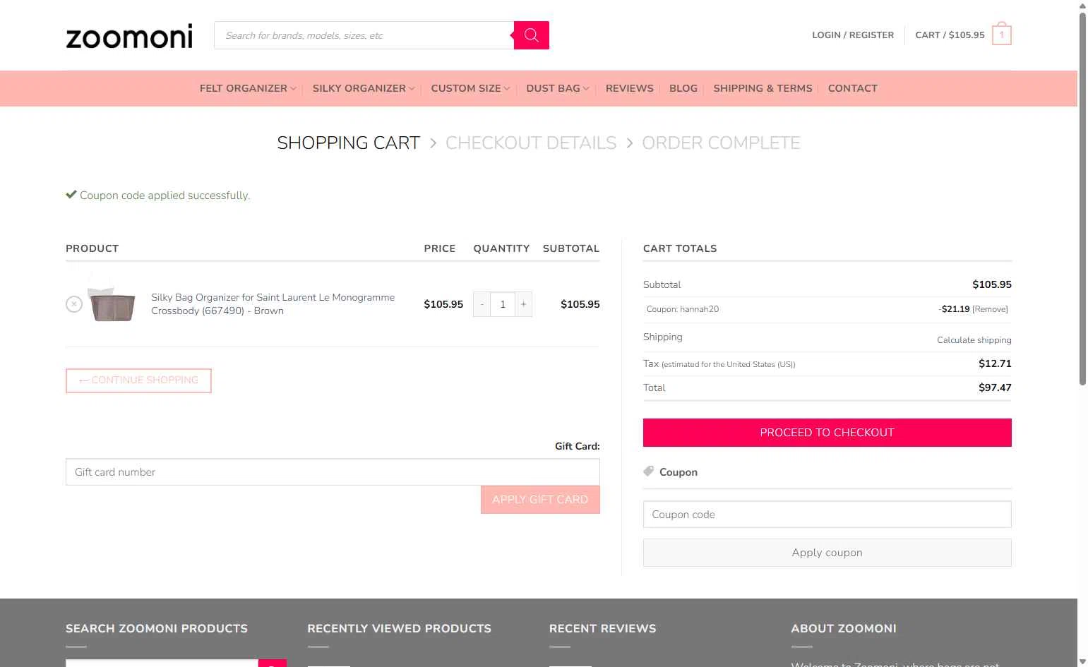 Zoomoni checkout page showing Zoomoni coupon code box | Screenshot taken by SimplyCodes community member on Feb 4, 2026