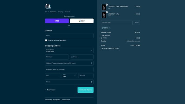 ZOZOFIT checkout page showing ZOZOFIT promo code box | Screenshot taken by SimplyCodes community member on Sep 2, 2025