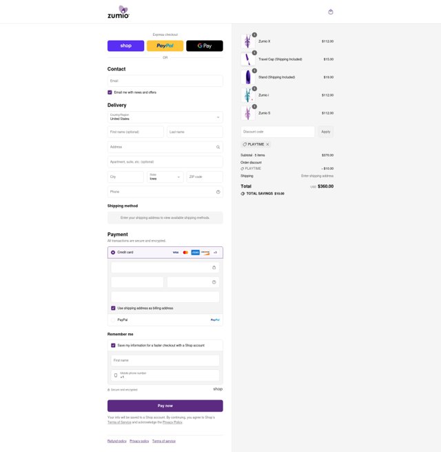 Zumio checkout page showing Zumio discount code box | Screenshot taken by SimplyCodes community member on Sep 3, 2025