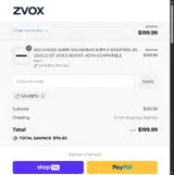 ZVOX coupon verification screenshot