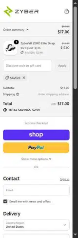 SAVE20 coupon verification screenshot