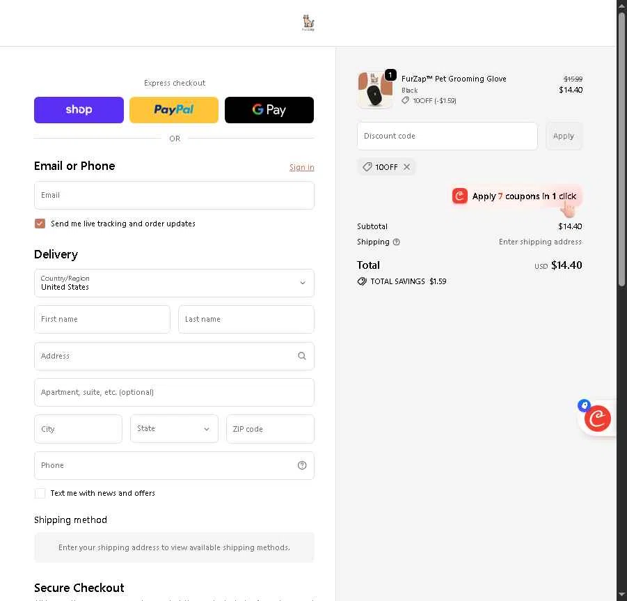Zylumz Bluelenz checkout page showing Zylumz Bluelenz promo code box | Screenshot taken by SimplyCodes community member on Jan 29, 2026