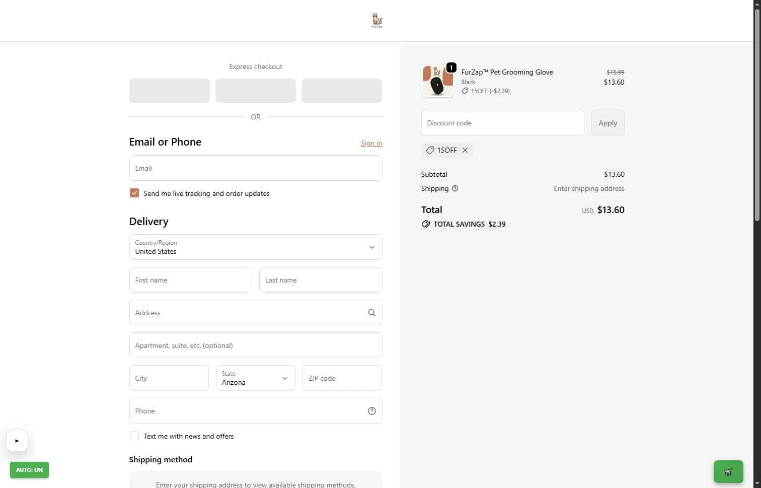 Zylumz Bluelenz checkout page showing Zylumz Bluelenz promo code box | Screenshot taken by SimplyCodes community member on Feb 1, 2026
