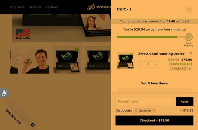 Zyppah checkout page showing Zyppah coupon code box | Screenshot taken by SimplyCodes community member on Aug 16, 2025