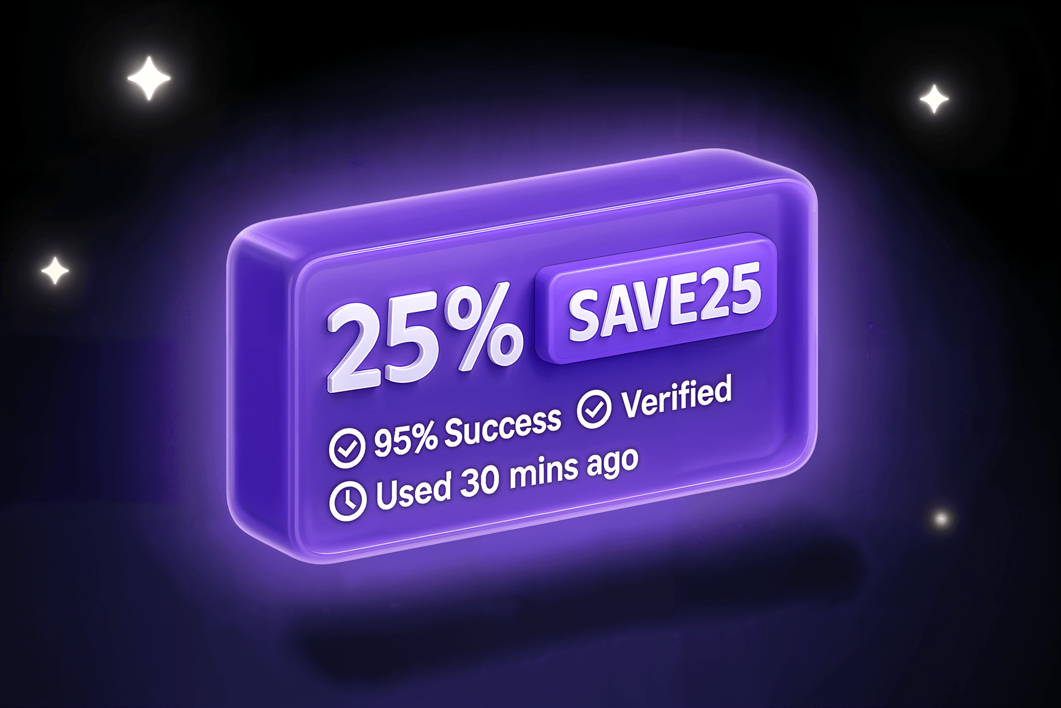 Verified code with a 95% success rate used 30 mins ago